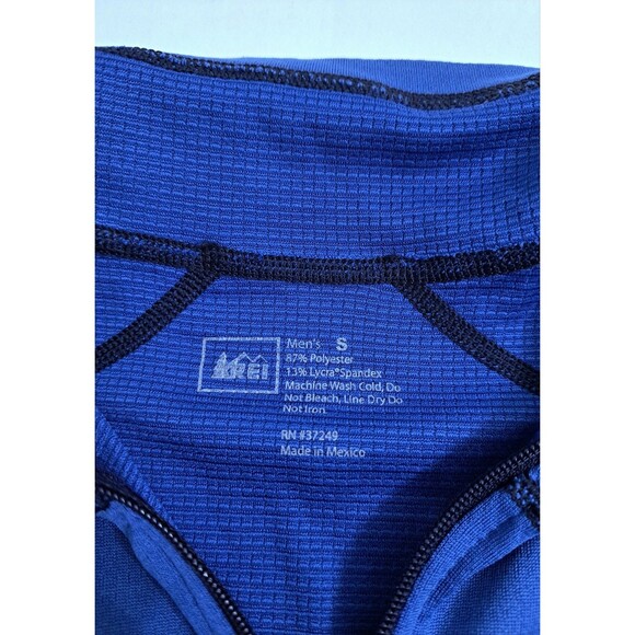 REI Size Small Zip Base Layer Long Sleeve Lightweight Pullover Blue Running - Picture 3 of 8